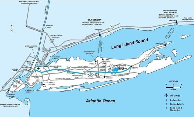 Long Island airports map