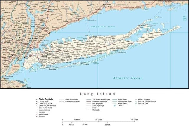 Long Island roads map