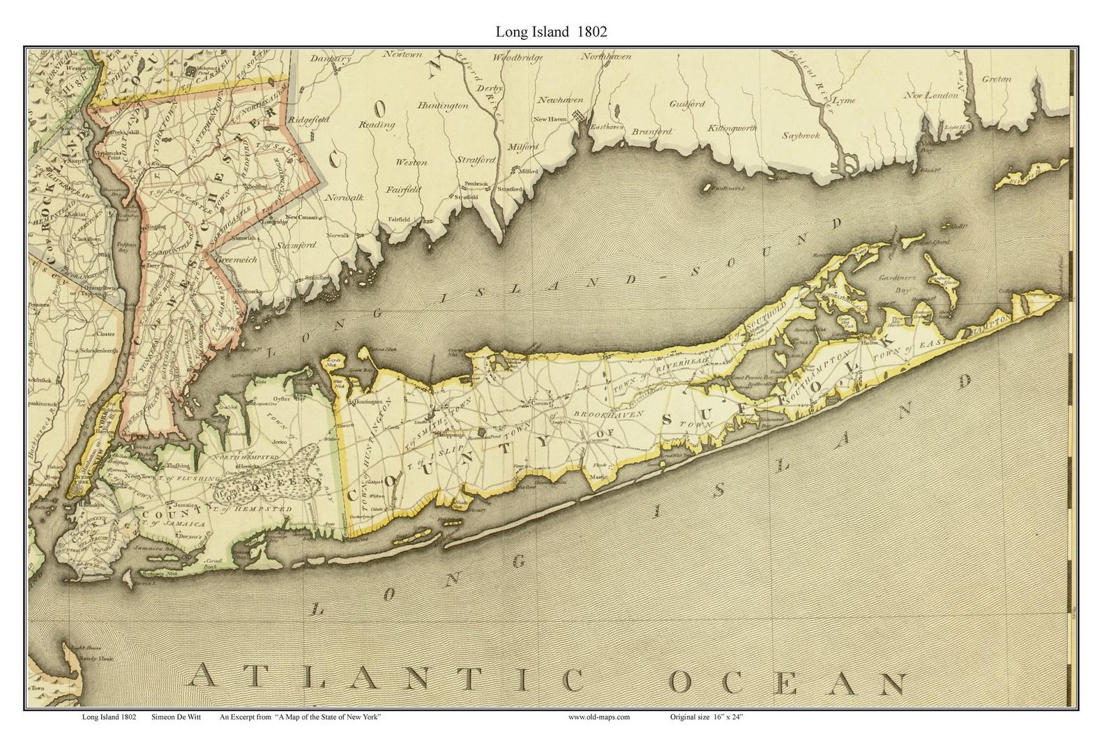 Map of Long Island old: historical and vintage map of Long Island