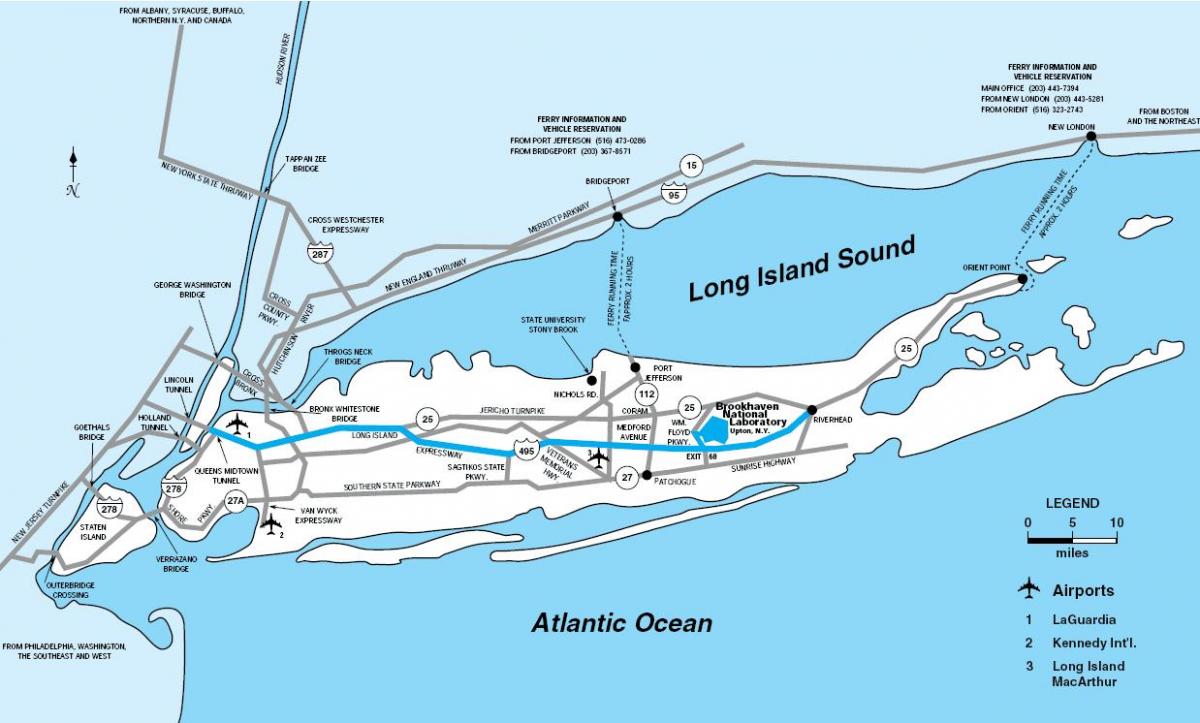 Long Island airports map