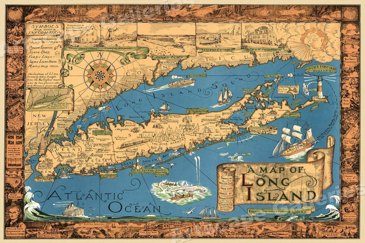 Long Island antique map